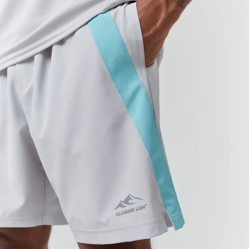 Cut & Sew Stripe Training Twinset I Ice Grey Aqua 5