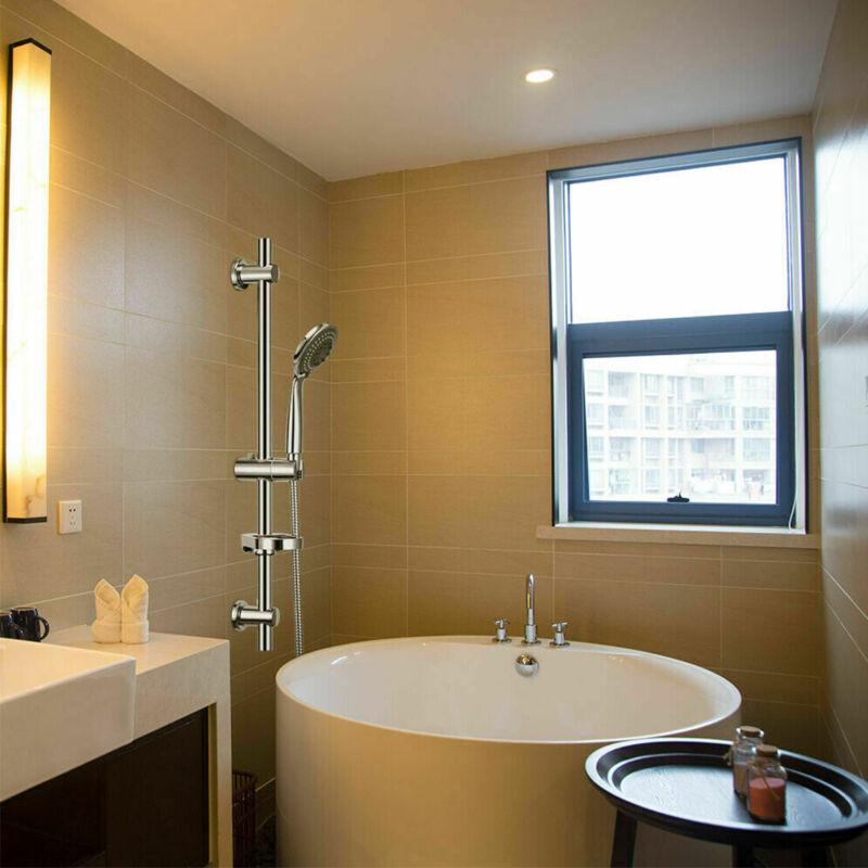 Product Introduction of Adjustable Slider Rail Shower Riser Kit With Soap Bar Holder Hose Head Set UK 14