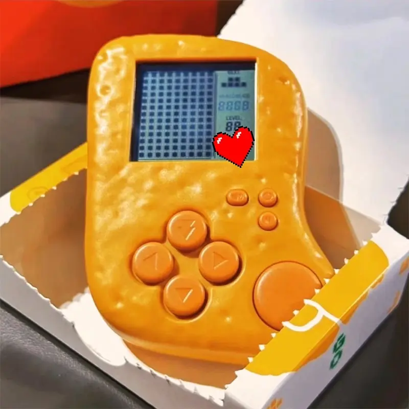 Portable Fried Chicken Nugget Shape Gameboy Peripheral Toy Handheld Game Players Console Collection Mini Children Gift Fun Games 0
