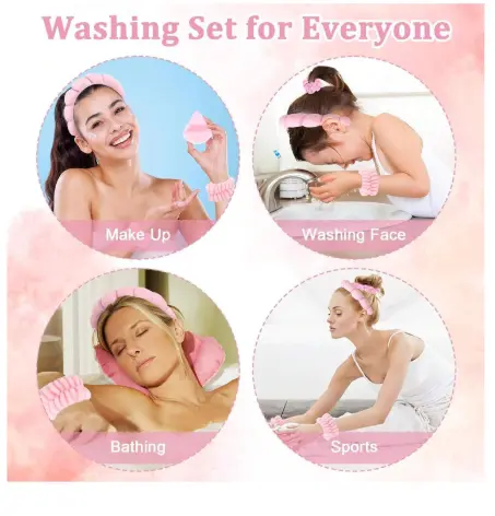 6-Pieces Facial Care Set: Deep Cleansing, Spa Mask Brush Set - Portable Skin Care Set With Soft Flannel Headband, Silicone Exfoliating Brush, - Ideal Gift For Women 5