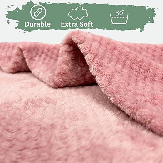 Bear & Panda Waffle Flannel Fleece Mink Throw - Sofa /Bedspread/ travel Blankets 2