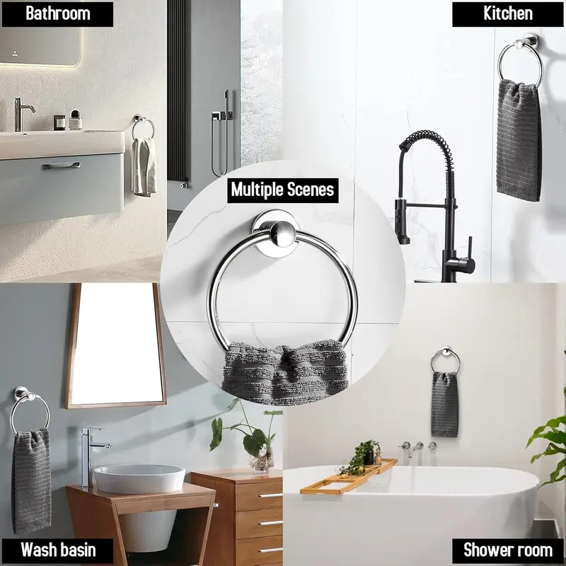 BGL Towel Ring Contemporary Style Stainless Steel 304 Chrome Bathroom Accessories (Towel Ring) 5