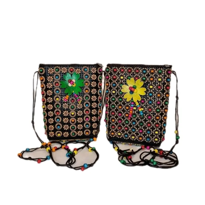 Rainbow Multicolour Bead Rope Floral Embellished Evening Crossbody Clutch Bag for Women odourless elegant fashion bags