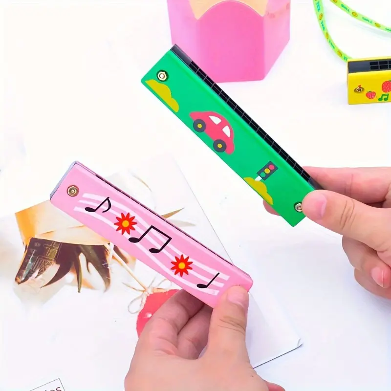 12 Styles Harmonica for Kids, Lightweight Cartoon Harmonica with Double Row of 16 Holes, Harmonica for Kids, Adult Beginners' Musical Instrument Toy Gift 6