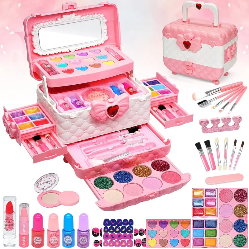 Kids Makeup Sets For Girls Toys - Children Makeup Sets For Girls Washable Make Up Set, Children's Princess Play Games Toy Presents makeup for kids 0