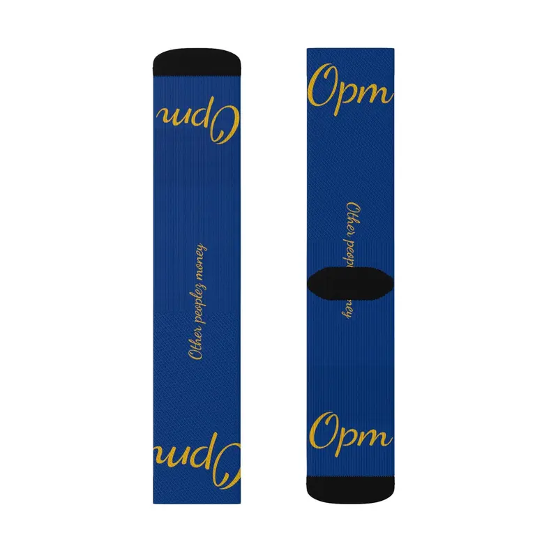 OPM Signature Men's Sublimated Ribbed Tube Socks - 3 Sizes Available - Menswear, Prints, Plain, Sublimation, Beige, Office, Man, Polyester 3