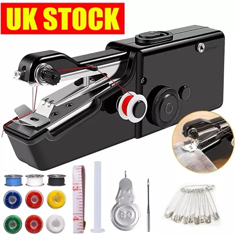 Mini Sewing Machine Handheld Cordless Hand Held Portable Easy Home Stitch Sew UK