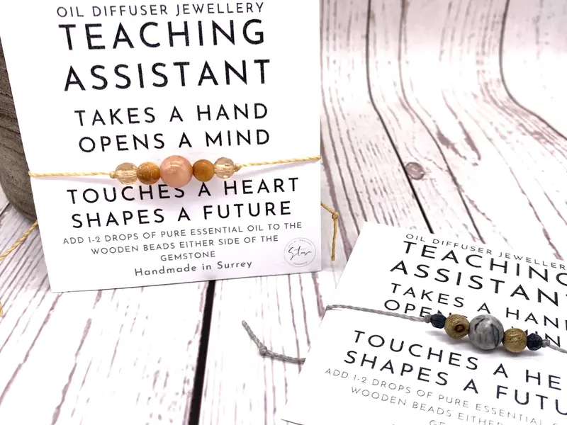 Teaching Assistant Gift - Teaching Assistant Present - Crystal Diffuser Bracelet - Adjustable Crystal Bracelet - LSA Gift - Small Gifts 4