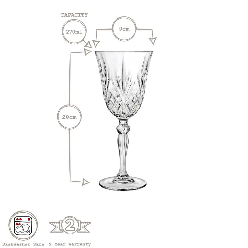 RCR Crystal Melodia Red Wine Glasses - 270ml - Pack of 6 2