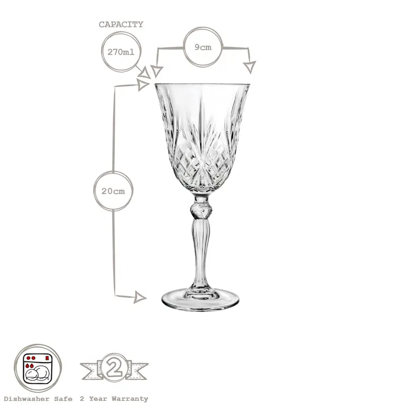 RCR Crystal Melodia Red Wine Glasses - 270ml - Pack of 6 2