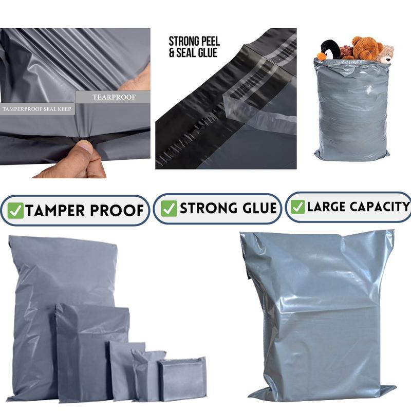 GREY MAILING BAGS STRONG POLY POSTAL POST POSTAGE SELF SEAL PACKAGING STRONG 7