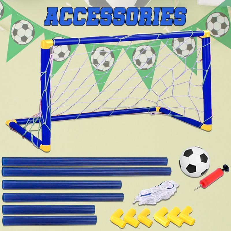 Koolbitz Portable Large Instant Football Goal Set with Ball and Pump, Outdoor Indoor Kids Fun Activity Soccer Football Set, Kids Football Goal Net Ball Pump Pegs Football Training Set 3