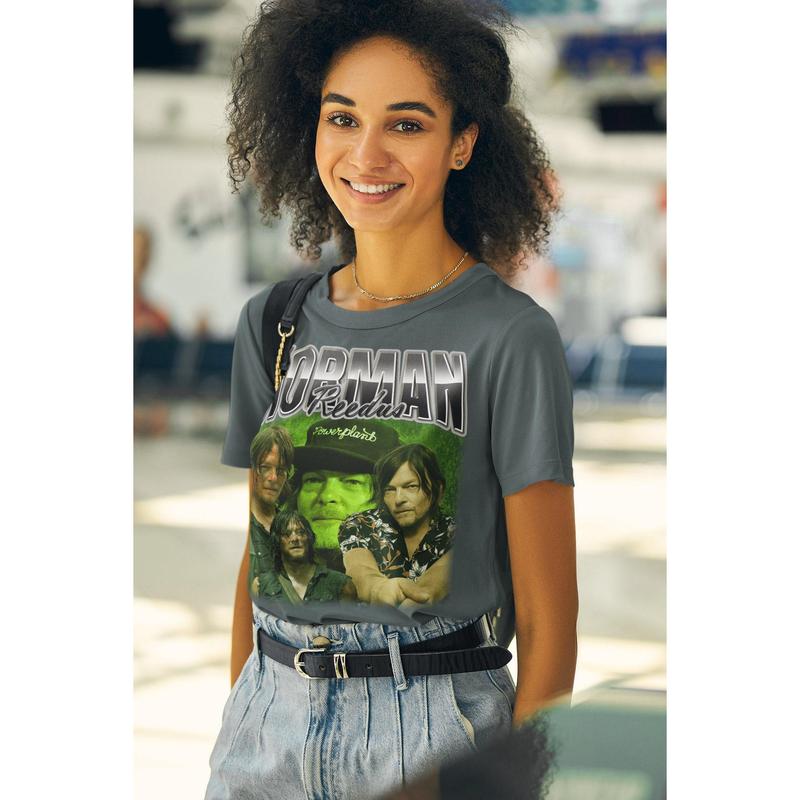 Norman Reedus Vintage Unisex T-Shirt, Vintage Norman Reedus Shirt, The Walking Dead Series, Bootleg Graphic Tee, Birthday Gift, All Weather Clothing, Cotton Pullover 4