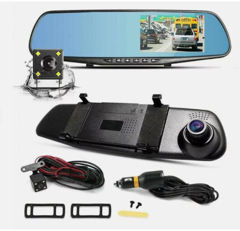 4.3-inch Display 1080P High-definition Dual Camera Driving Recorder With Reverse Image Front And Rear Monitoring, Rechargeable Battery, LCD Display - Ultimate Road Safety Guarantee 1