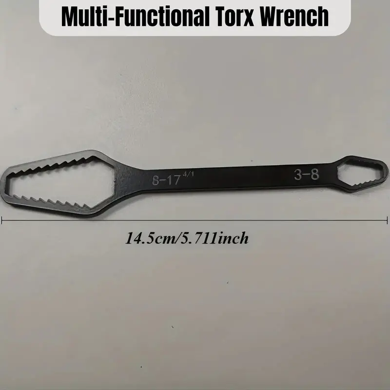 Heavy-Duty Double-End Multi-functional Universal Wrench - 3-17mm Self-Tightening Lazy Wrench for Car, Bicycle, Home, and Engineering Applications 4