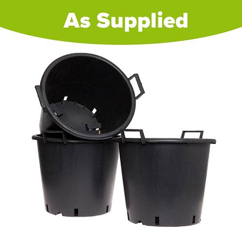 Heavy Duty 30L Plant Pots (Pack of 3) 40cm Diameter - Plastic Planters for Outdoor Plants - Large 15.7' Flower Pots for Gardens - Perfect for Flowers, Vegetables & General Use 3