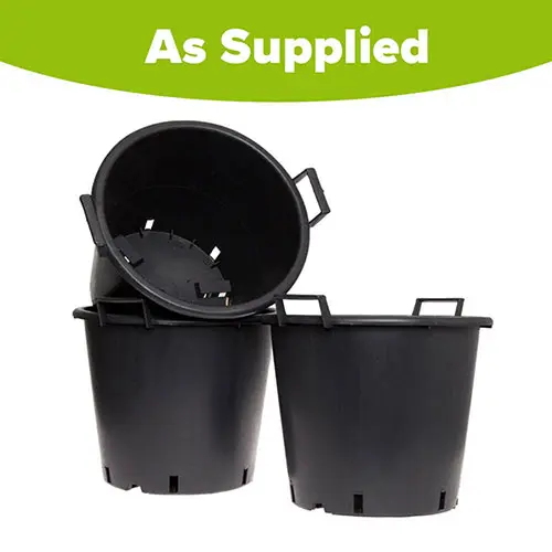 Heavy Duty 30L Plant Pots (Pack of 3) 40cm Diameter - Plastic Planters for Outdoor Plants - Large 15.7' Flower Pots for Gardens - Perfect for Flowers, Vegetables & General Use 3