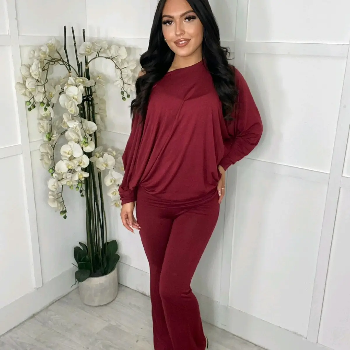 SOFIA OFF SHOULDER SET plain trend suits