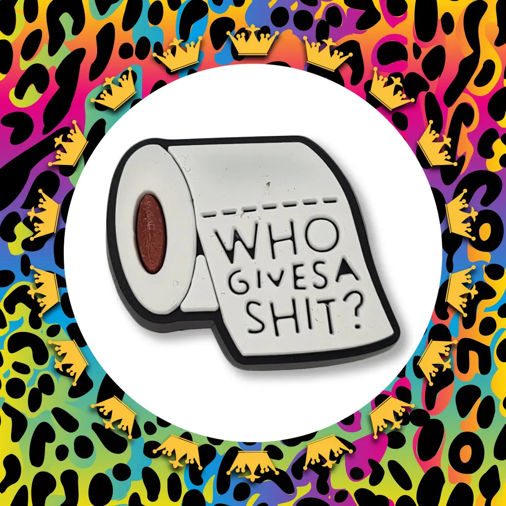 SUPER CUTE Naughty Toilet Roll - Who Gives A Poo Croc Charm - 3D Funny - 1500 Designs In Stock