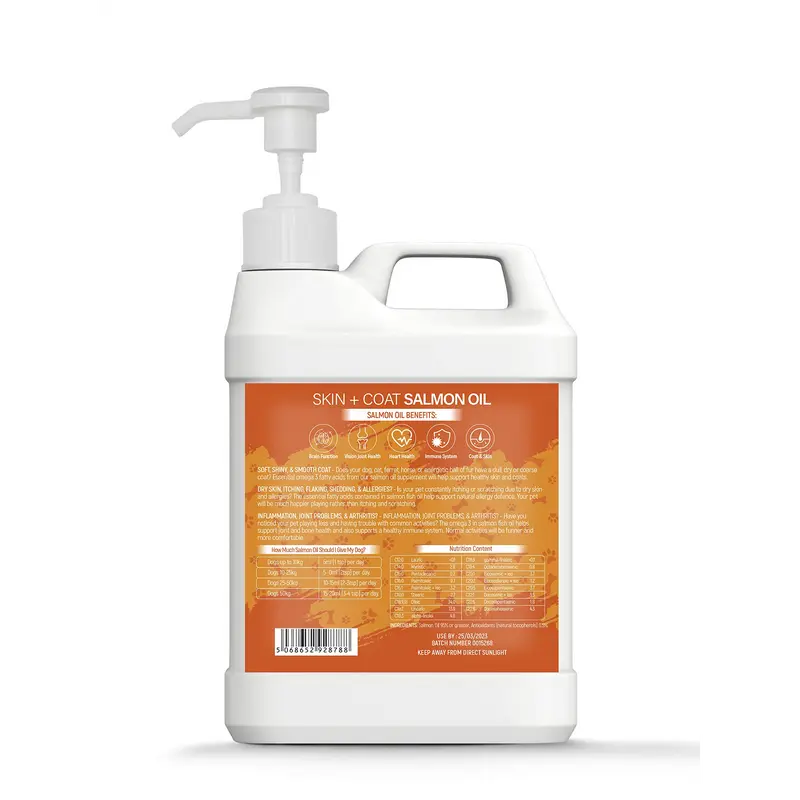 Scottish Salmon Oil For Dogs & Cats 1 Litre Omega 3,6,9 Vitamin E, Pure Fish Oil Promotes Coat, Enhanced Appetite, Relieves Itchiness, Increase Energy Kibble Supplement Booster (1 Litre (1000ml)) 1