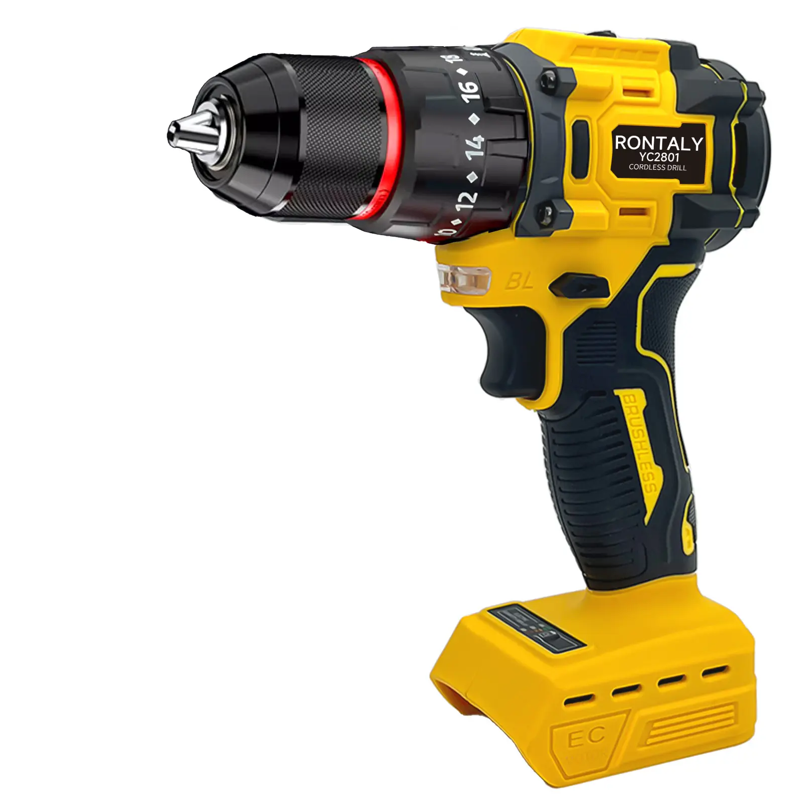 Cordless Power Drill Compatible With Dewalt 20V Battery, 2 Speed Gear Shift Handheld Electric Screwdriver Drill Set, 1/2'' Keyless Chuck for Cement, Concrete, Ceiling, Brick, Wall (Tool Only, No Battery)