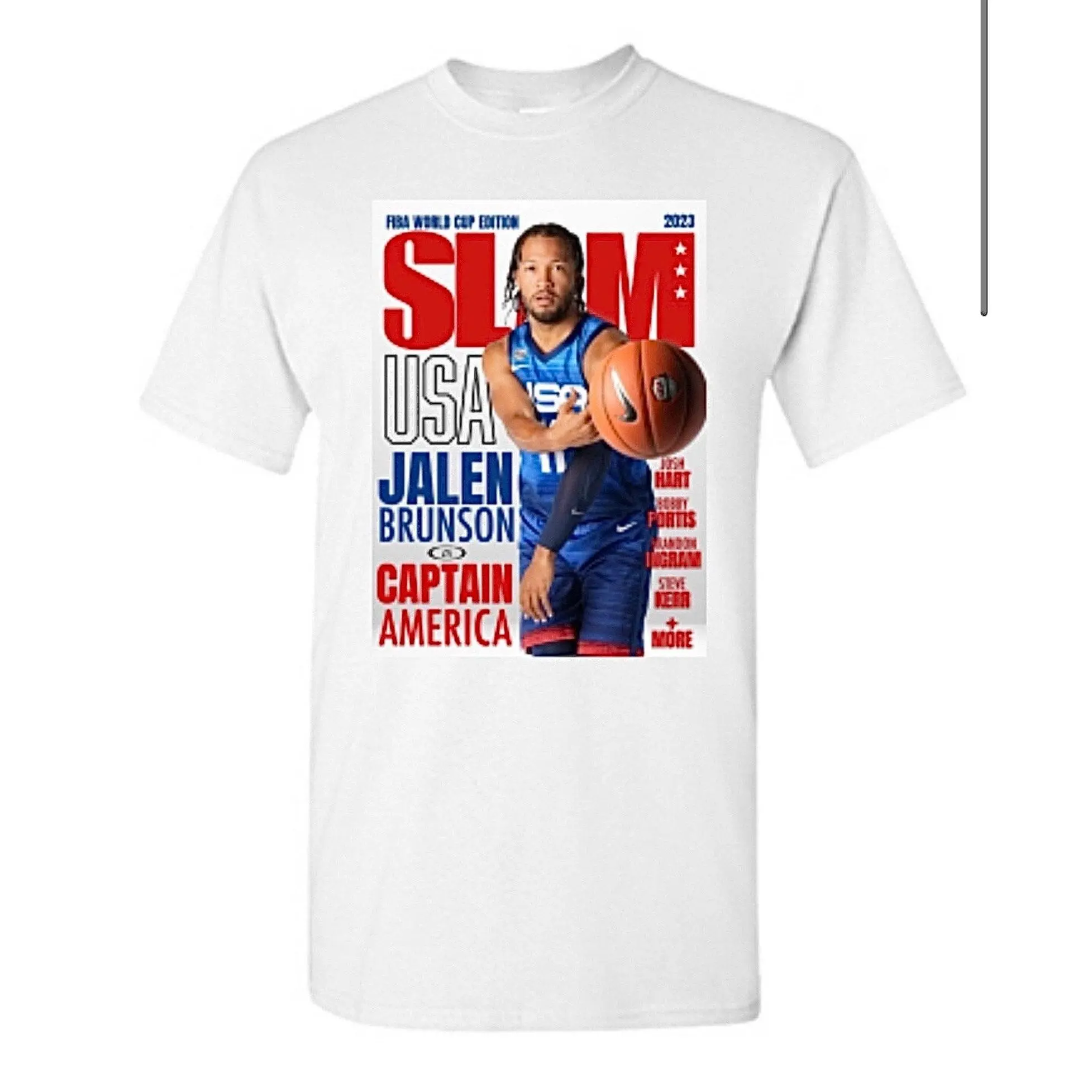 Jalen Brunson Knicks USA Slam Magazine T-shirt