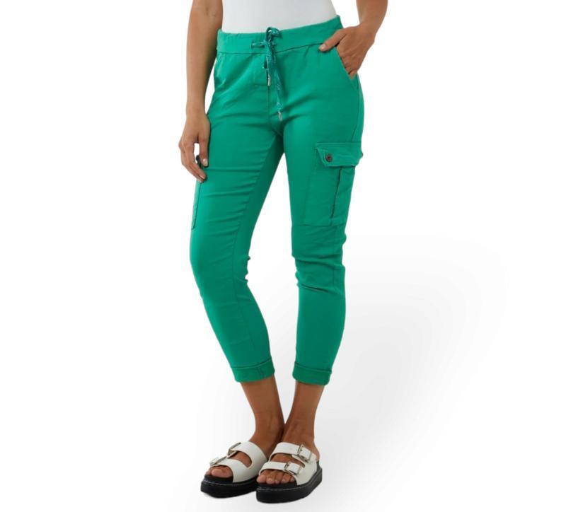 Women's Plain Combat Magic Cargo Stretchy Pants Ladies Italian Utility Pocket Joggers 5