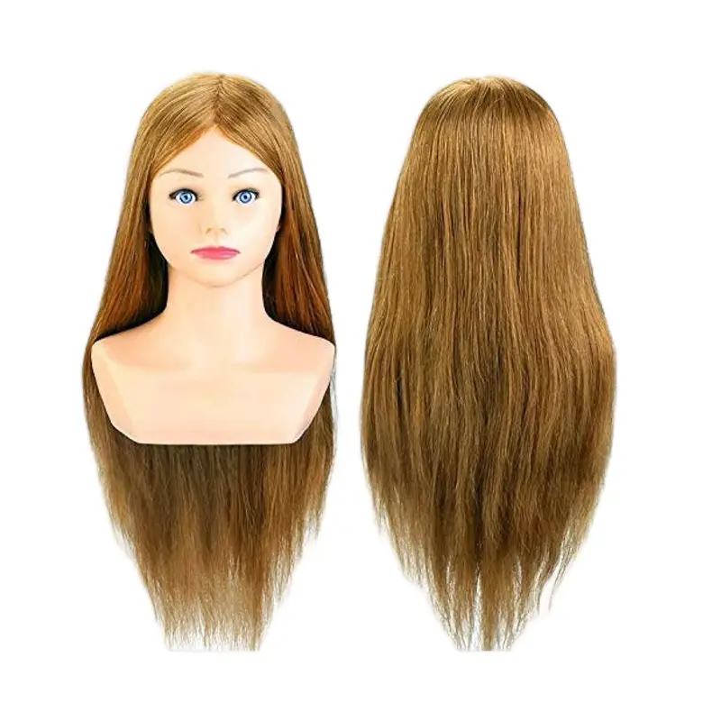 Mannequin Head Shoulder Dummy With Human Hair 27 Inch Long Hair Wig Head,