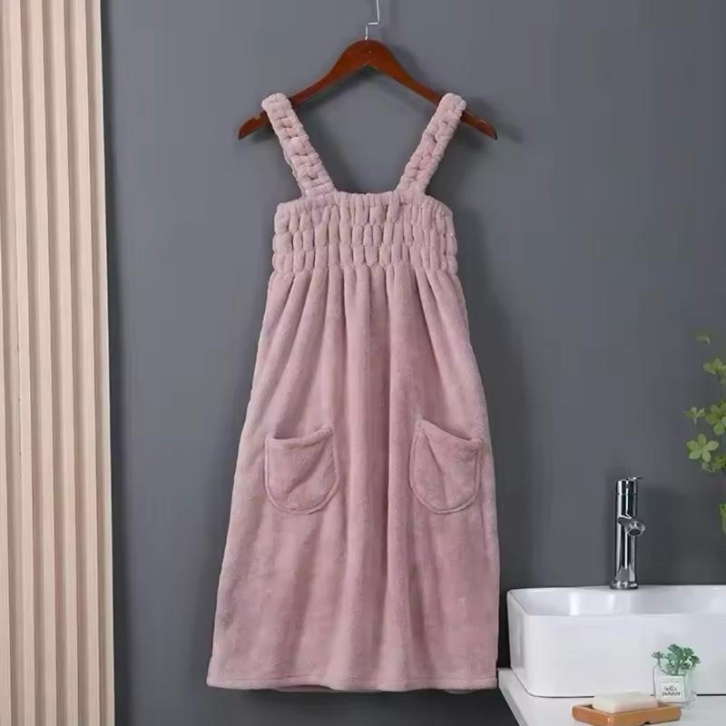 Women's Velvet Bath Towel Dress - Soft and Absorbent - Enlarged Vest Bath Skirt - One Size Fits All 5