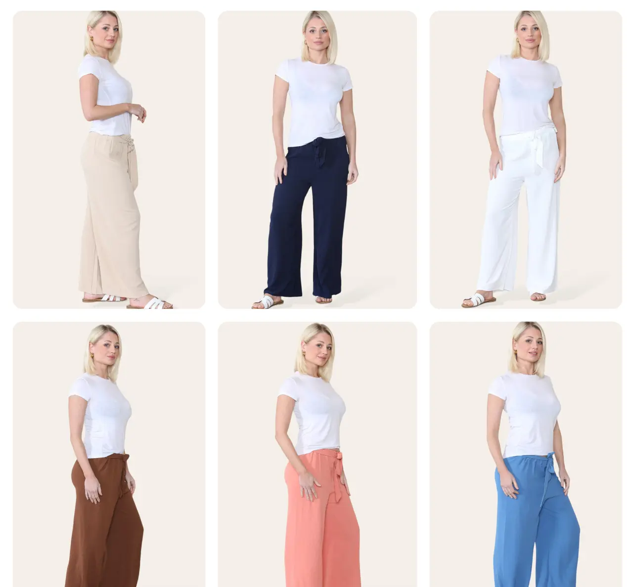 Womens Ladies Belted Wide Leg Pants Trousers Palazzo Summer Fahion Holiday Fashion Comfortable Womenswear Bottom