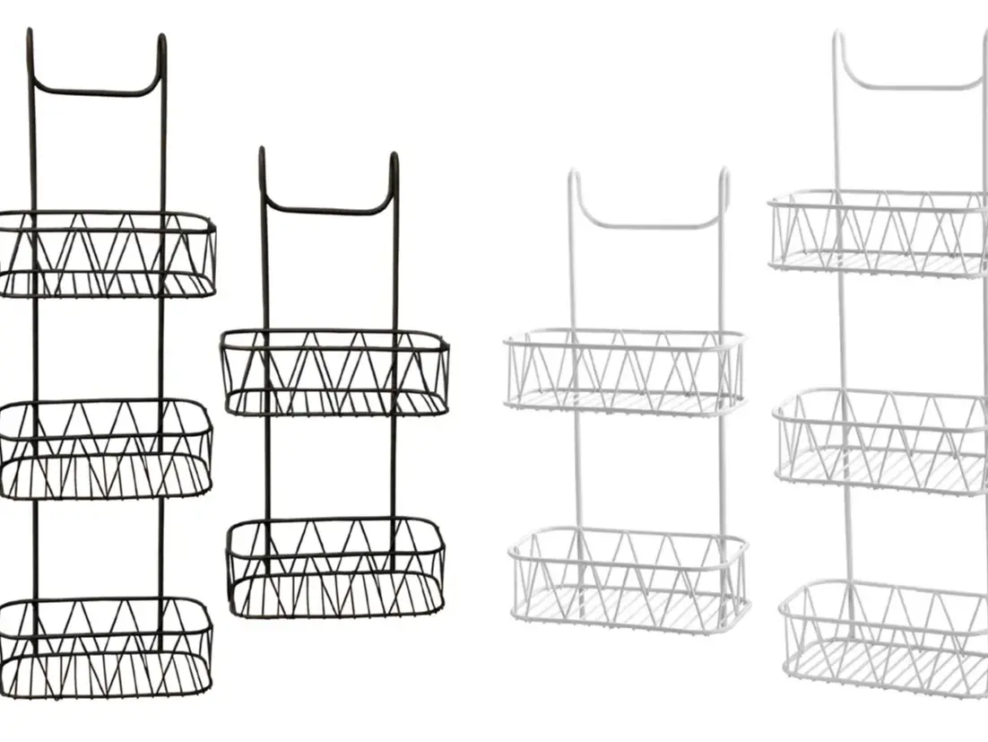 Over Shower Screen Door Non-Rustic Plastic Coated Wire Shower Caddy Storage Organiser Bath Racks, Bathroom Gadget, Storage,