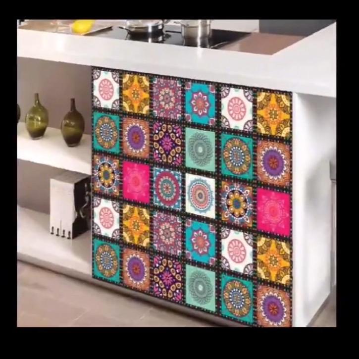 12x Self Adhesive Colourful Tile Stickers For DIY Home-Kitchen-Table-bath Decor Decorative room decor 5
