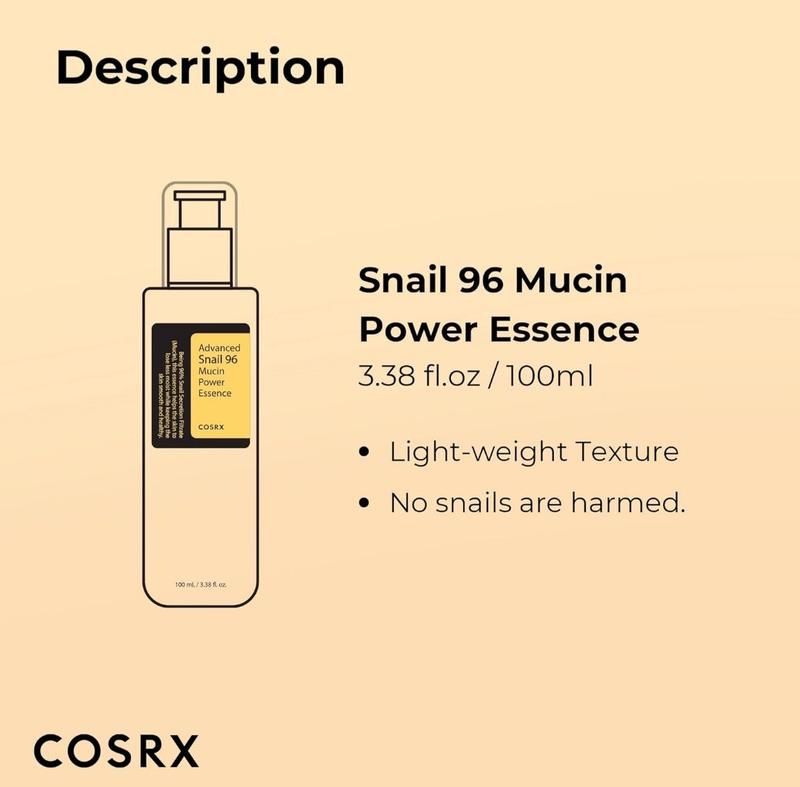 Product Introduction of COSRX Advanced Snail 96 Mucin Power Essence 100ml - Hydrate, Sensitive, Soothing, Moisture skincare Serums 12