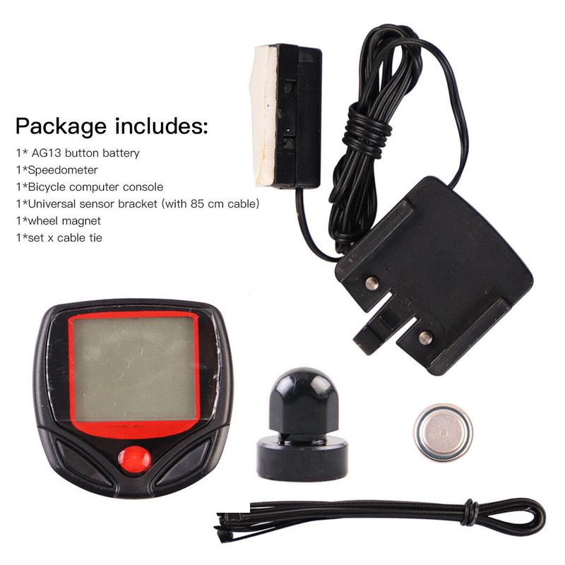 Stopwatch LCD Digital Waterproof Bike Computer Cycle Speedometer Wired Timer Odometer Cycling Biking 6