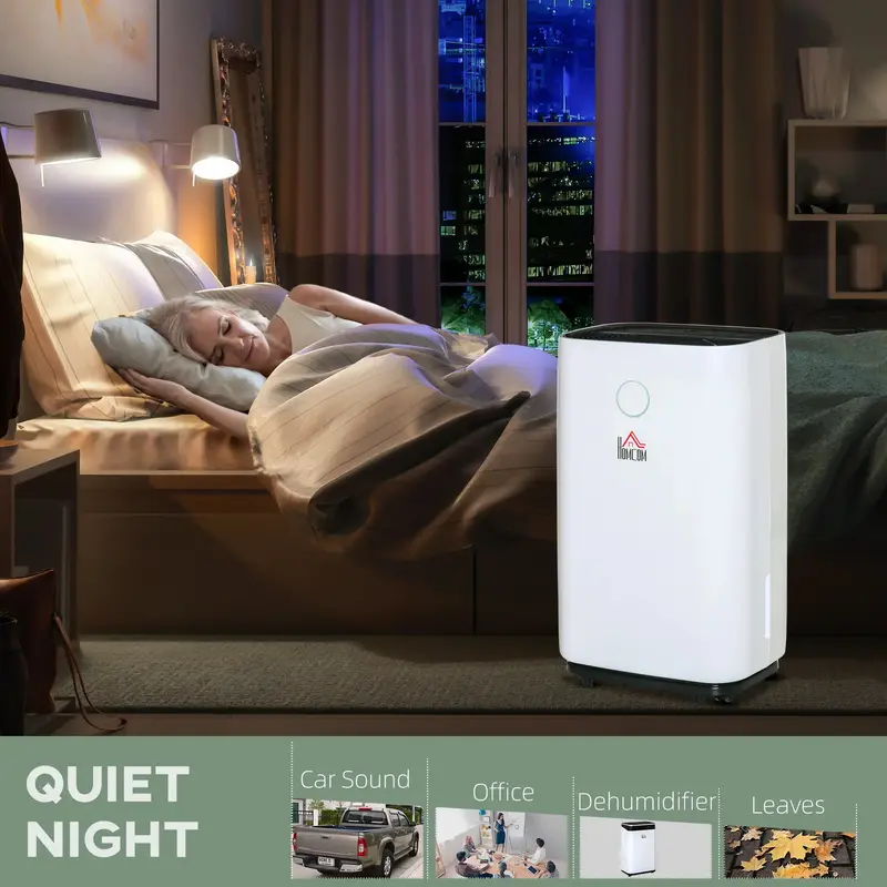 20L/Day Portable Dehumidifier for Home, with LED Screen, Sleep Mode, 24H Timer, Electric Air Dehumidifier for Damp Laundry Bedroom Basement 4