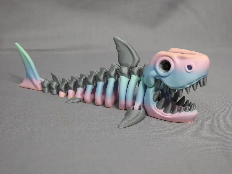 3D Printed Skeleton Shark Figurine for Fantasy Home Decor Decoration Gift 4