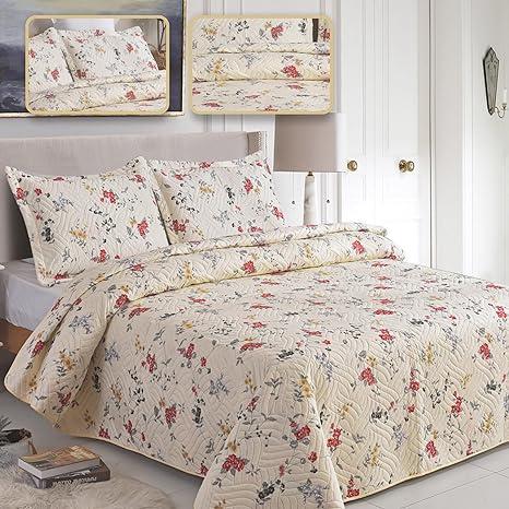 Milan Quilted 3-Piece Bedspread Set with 10 Unique Designs - Available in King and Double Beds 4