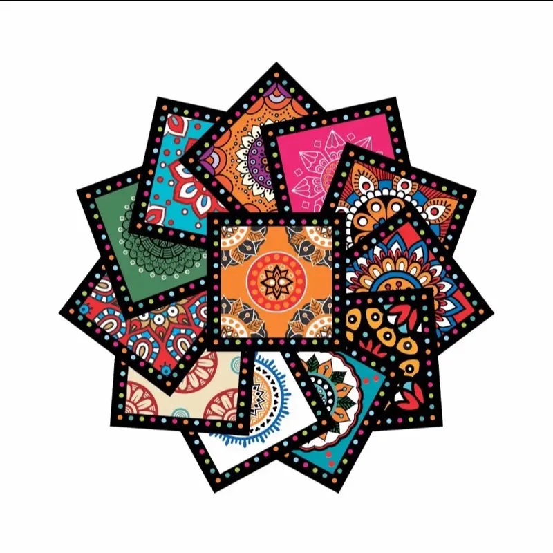 12x Self Adhesive Colourful Tile Stickers For DIY Home-Kitchen-Table-bath Decor Decorative room decor 4