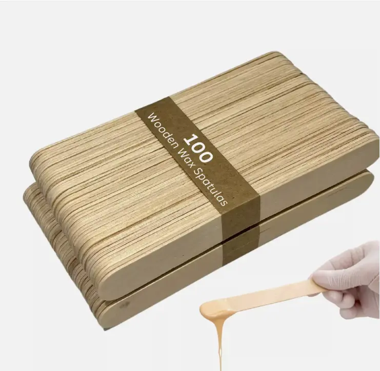 [UK Seller] 100 Professional Salon Disposable Wooden Hair Removal Waxing Wax Sticks - Skincare, Lightweight