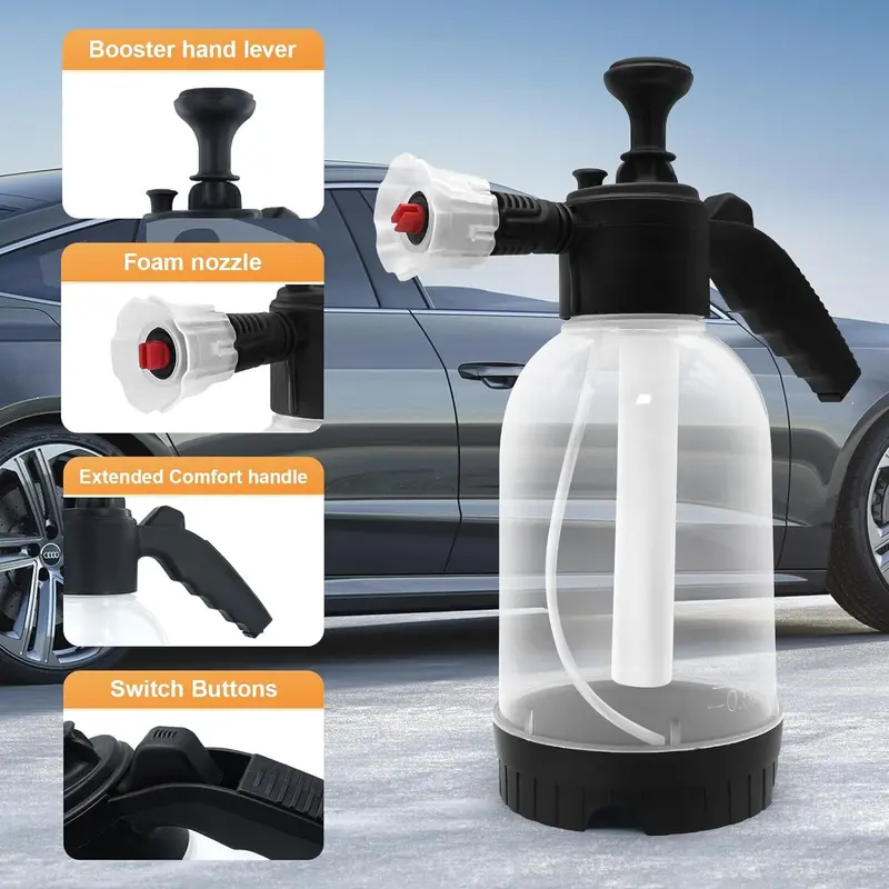 2L Car Wash Pump Foam Sprayer Hand Held Wash Spray Bottle Snow Foam Detailing 4