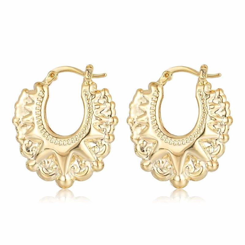 35mm Gold Round Gypsy Creole Lightweight Earrings 2