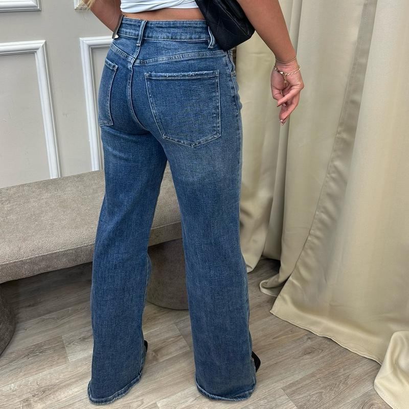 Boot Cut Jeans Blue Standard Leg 1