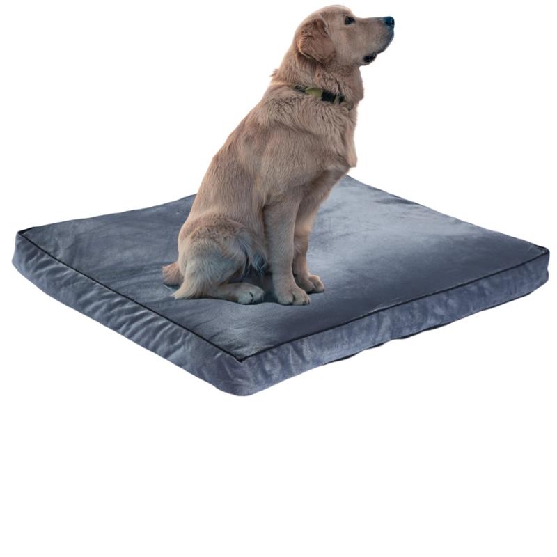 Dog/Cat Bed Pet Pillow Mat Cushion 5CM Thick | Rectangle Reversible Soft Polyester Cover Double Sided Bed For Small Dogs & Cats & Medium Or Large Dogs With Removable & Washable Cover Filled With Fibre Sheet | Fleece Fabric Dog Crate Bed Anti Slip Bottom 1
