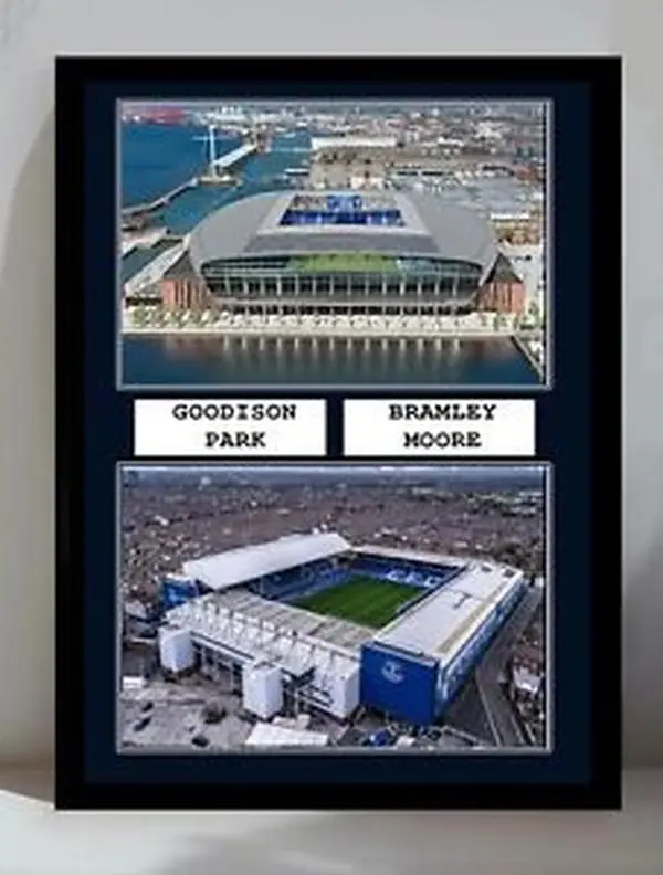 Everton fc Goodison Park Bramley Moore Framed Canvas Print Great Gift.Movies Poster.Films Bedroom Posters.Vintage Lovers Fan Gift.Minimalist Wall Art "