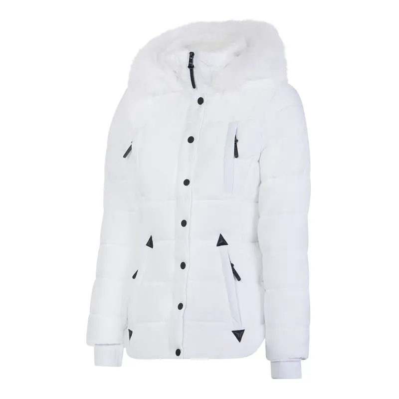Spindle Womens Ladies Premium Quality Hooded Short Fur Parka Quilted Padded Puffer Coat | Zip Side Pockets | Luxurious Detachable Faux Fur on Hood 7