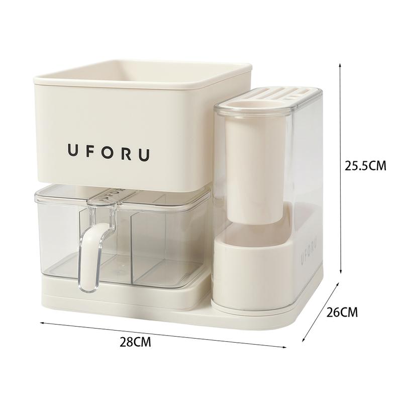 Livingandhome 3-in-1 Kitchen Seasoning Box Spice Rack Knife Block Organiser 4