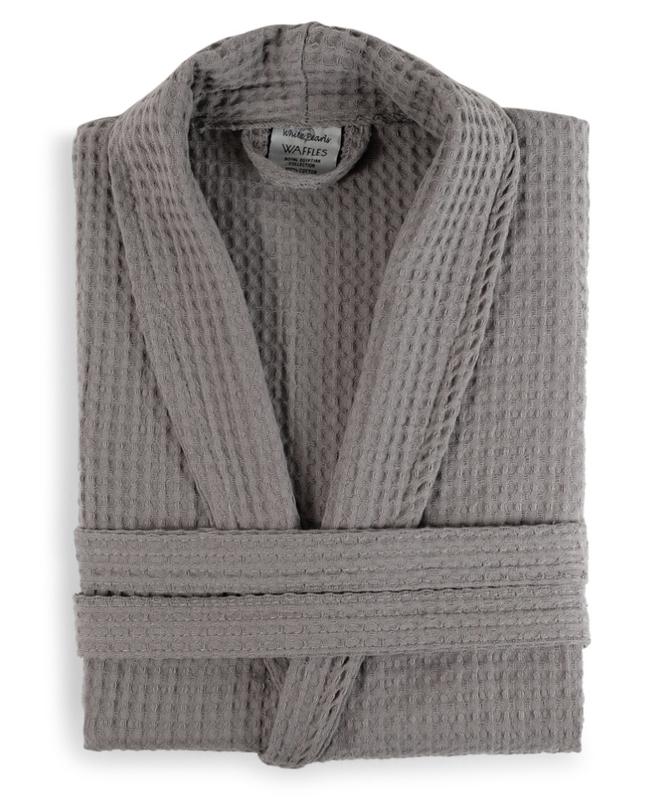 100% Cotton Fabric Lightweight Waffle Dressing Gown - Unisex - Classy Stylish Long Sleeve Bathrobe Comfortable Loungewear Nightwear - Womenswear Menswear  Underwear nightwear Piece Longsleeves Fit Adjustable 1