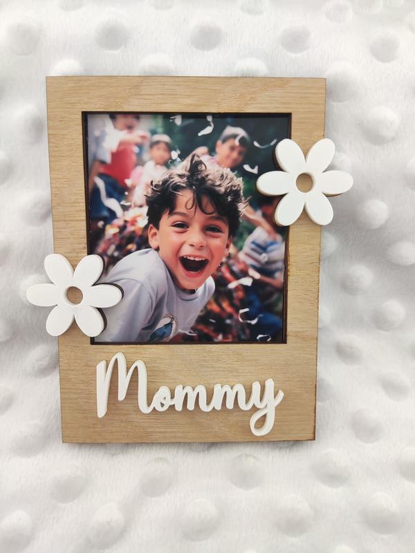 Mother's Day Polaroid Style Photo Frame, Magnetic Wooden Picture Frame, Gift For Mom, Memories Keepsake 0
