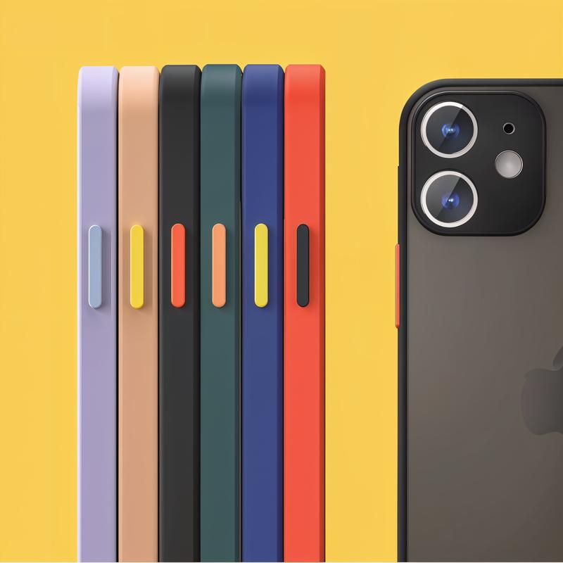 Case for iPhone 14 13 12 Stylish Matte Finish Shockproof Cover Premium Quality Internal & Back & Corner Protection Silicone iPhone Case Rubber iPhone cover Smartphone Accessories Phonecase Handheld Cellphone 3