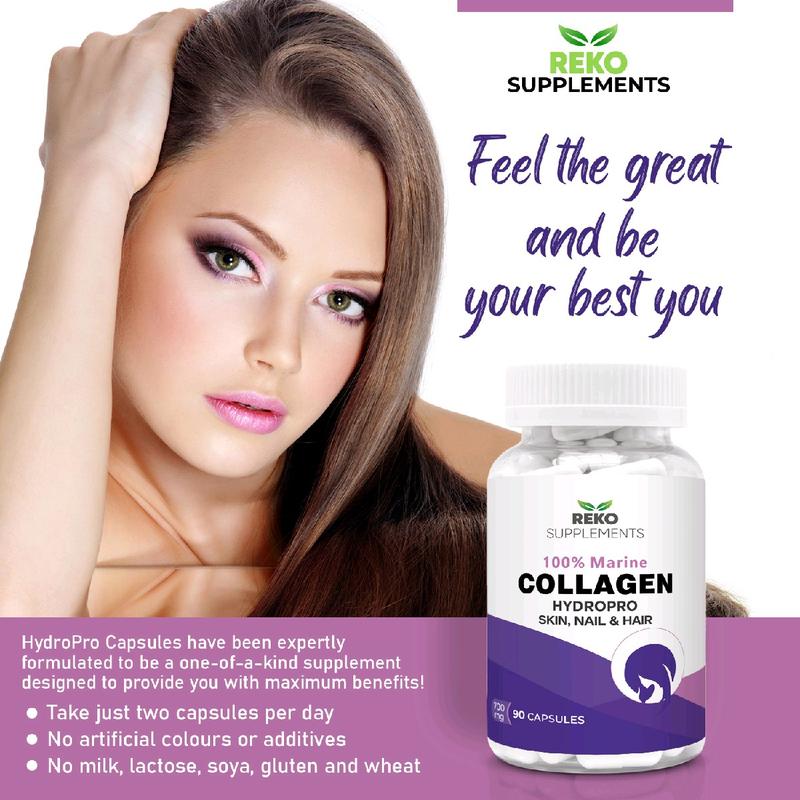 Marine Collagen 90 Capsules with Hyaluronic Acid, Biotin and Blueberry Hydrolysed type 1, with vitamins and minerals, supplement for Women, Hair,Nail,and Skin Supplement, vitamins for women Healthcare  Beauty 3